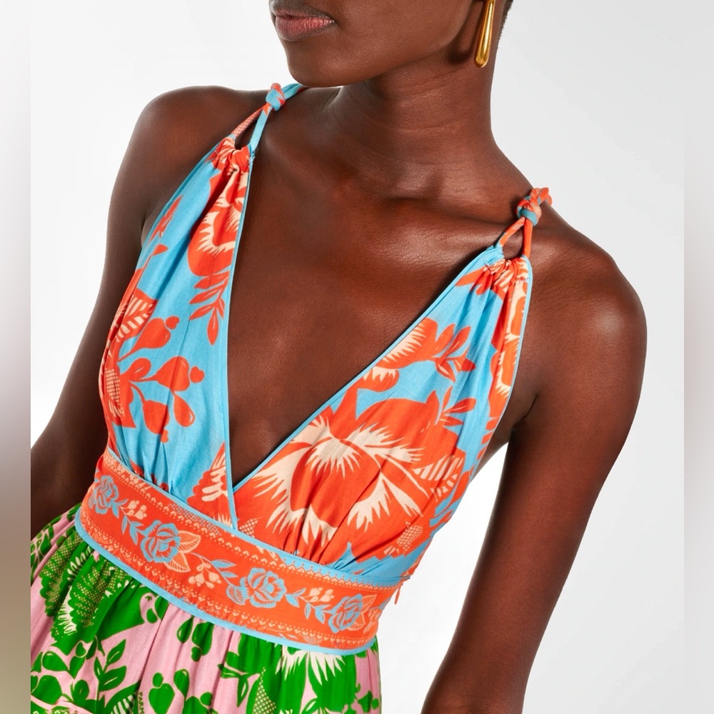 πΊπHPππΊ NWT Farm Rio Lace Garden Mix Midi Dress - Picture 7 of 16